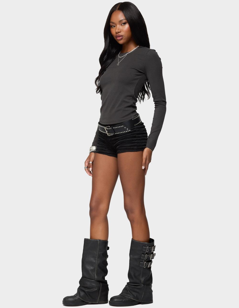 EDIKTED Daphne Ribbed Long Sleeve Tee image number 3