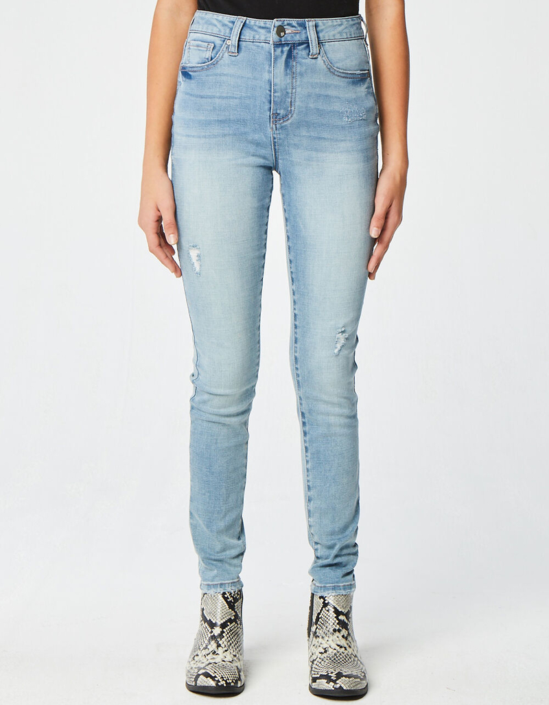 RSQ Super High Rise Ripped Girls Medium Wash Jeggings image number 1