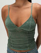 BDG Urban Outfitters Je T'aime Womens Flocked Semi-Sheer Cami image number 2
