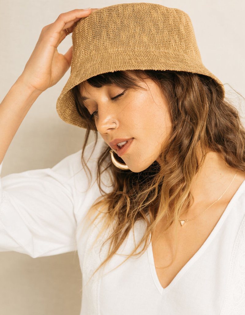 WEST OF MELROSE Top It Off Woven Womens Bucket Hat image number 0