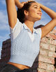 FULL TILT Cable Knit Shrunken Womens Sweater Vest image number 1