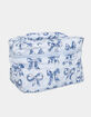 KATYDID Light Blue Toile Coquette Bows Make Up Bag image number 4