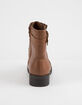 SODA Strap Buckle Tan Womens Combat Boots image number 4
