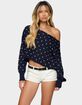 EDIKTED Oversized Off Shoulder Polka Dot Sweater image number 1