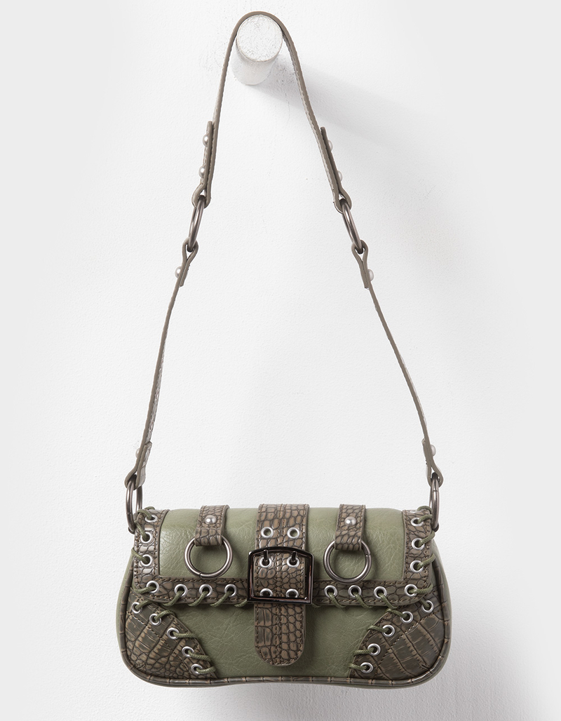 Laced Grommet Shoulder Bag image number 0