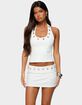 EDIKTED Havana Grommet Ribbed Halter Top image number 1