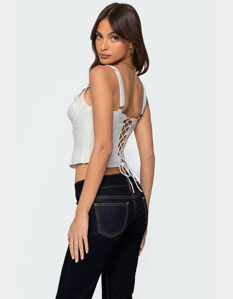 EDIKTED Dulcie Dotted Cotton Bustier Top image number 3