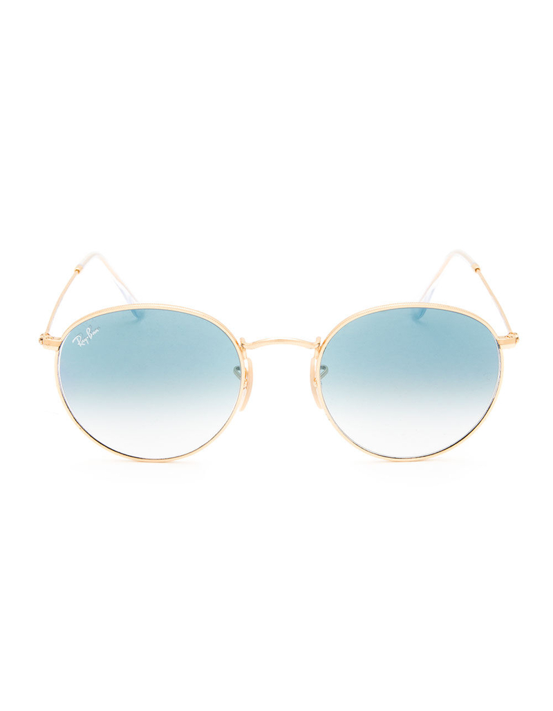 RAY-BAN Round Flat Lenses Light Blue Gradient & Gold Sunglasses image number 1