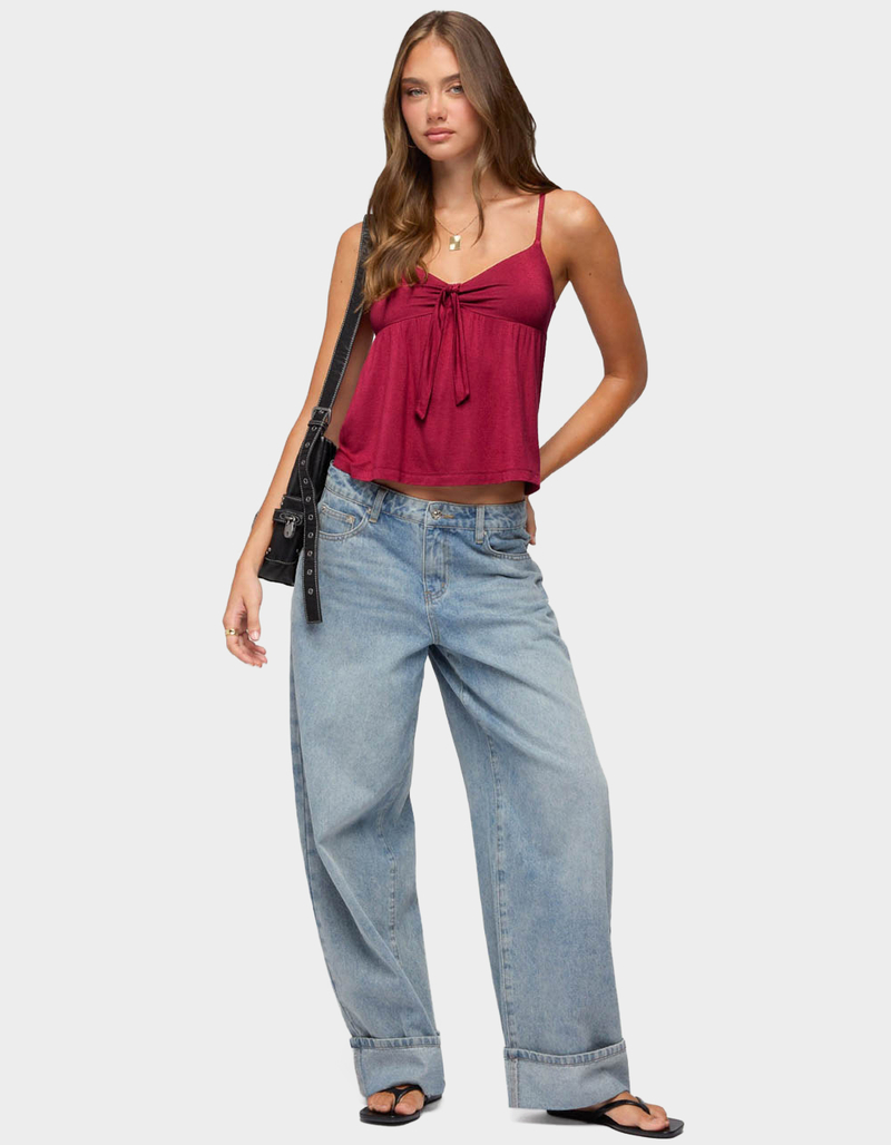 EDIKTED Michey Tie Front Babydoll Tank Top image number 4