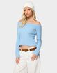 EDIKTED Taniza Off Shoulder Cable Knit Sweater image number 2