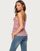 EDIKTED Chiffon Printed Tie Front Ruffle Top image number 2