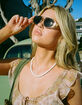 RSQ Asymmetric Metal Aviator Sunglasses image number 3