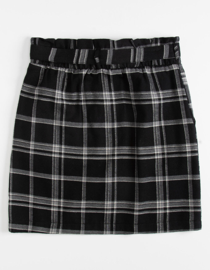 WHITE FAWN Plaid Flannel Girls Paperbag Skirt image number 1