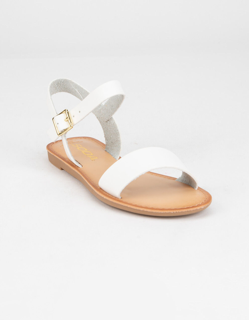 SODA Ankle Strap Girls White Sandals image number 0