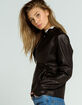COALITION LA Vegan Leather Womens Black Moto Jacket image number 2