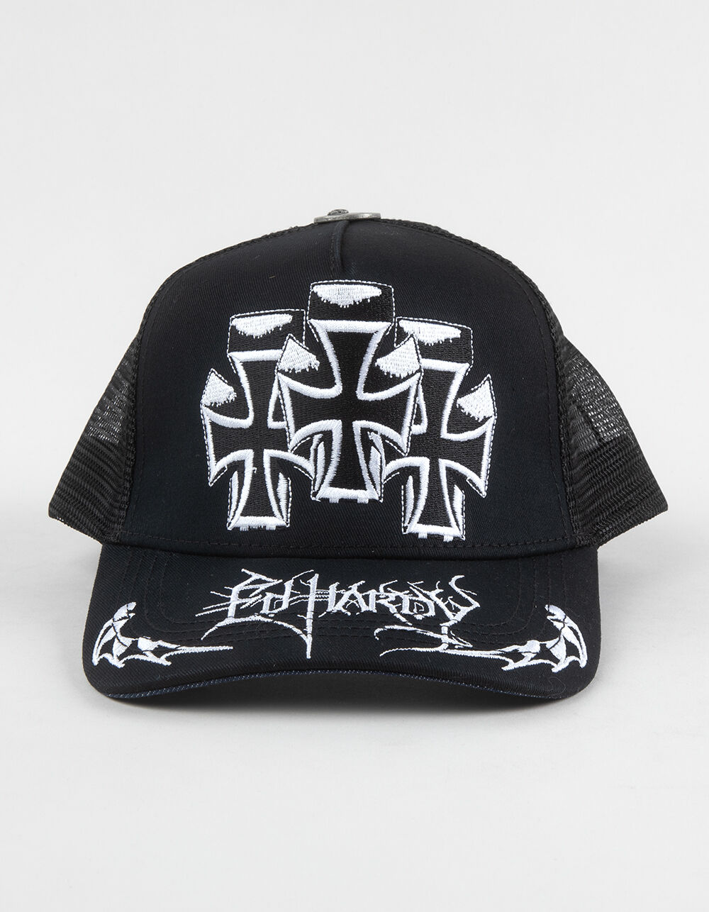 ED HARDY Crosses Trucker Hat - BLK/WHT - ONE SIZE | Tillys