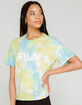 FILA Hannah Womens Blue & Yellow Tie Dye Tee image number 1