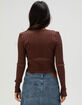 WEST OF MELROSE Lace Trim Womens Button Front Top image number 4
