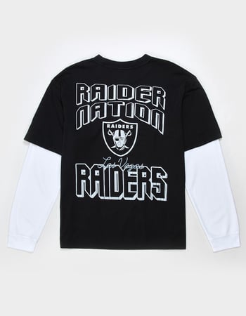 THE WILD COLLECTIVE Las Vegas Raiders Mens Long Sleeve Boxy 2fer Tee Primary Image