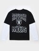 THE WILD COLLECTIVE Las Vegas Raiders Mens Long Sleeve Boxy 2fer Tee image number 1