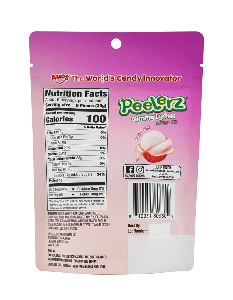 PEELERZ Peelable Lychee Gummy Candy image number 1