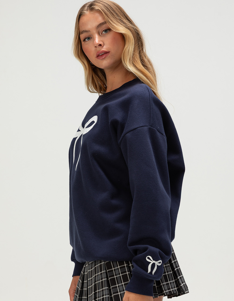 RSQ Womens Bow Patch Crewneck Sweatshirt image number 2