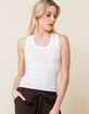 FREE PEOPLE U Neck Womens White Tank Top image number 1