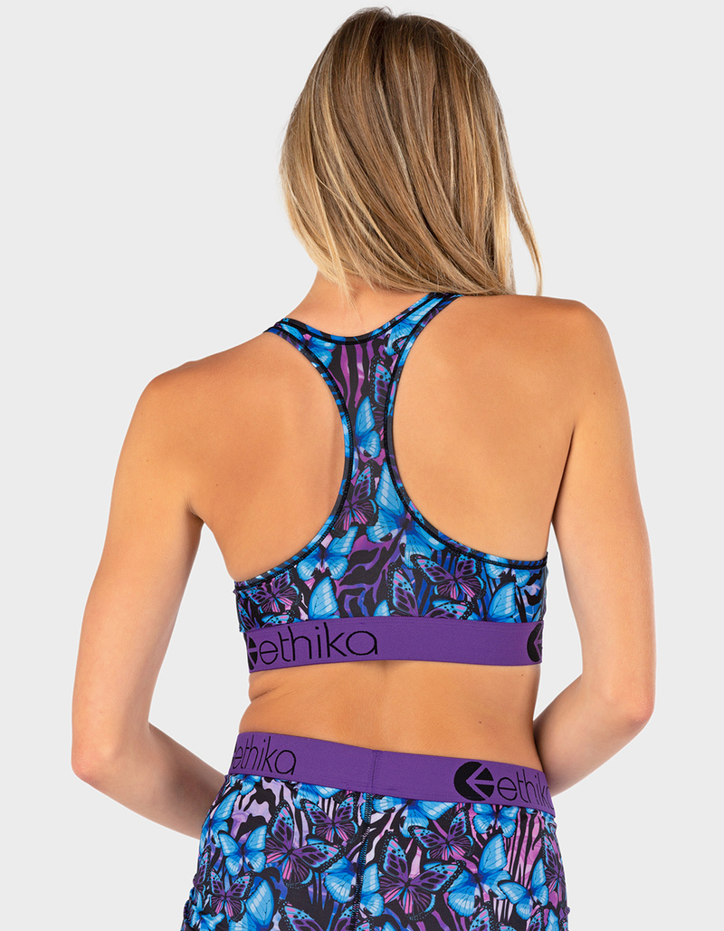 ETHIKA Blue Flutter Womens Sports Bra image number 2