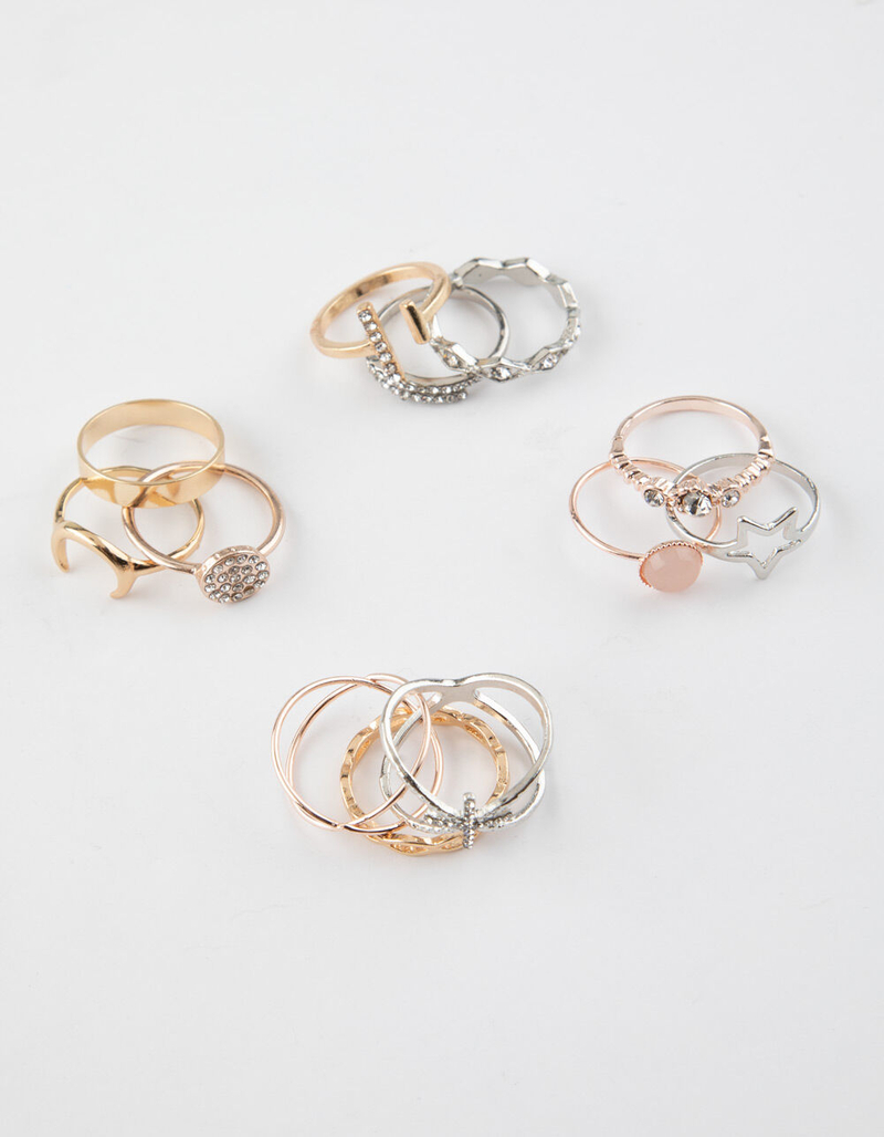 FULL TILT 12 Piece Moon/Star/Rhinestone Ring Set image number 0