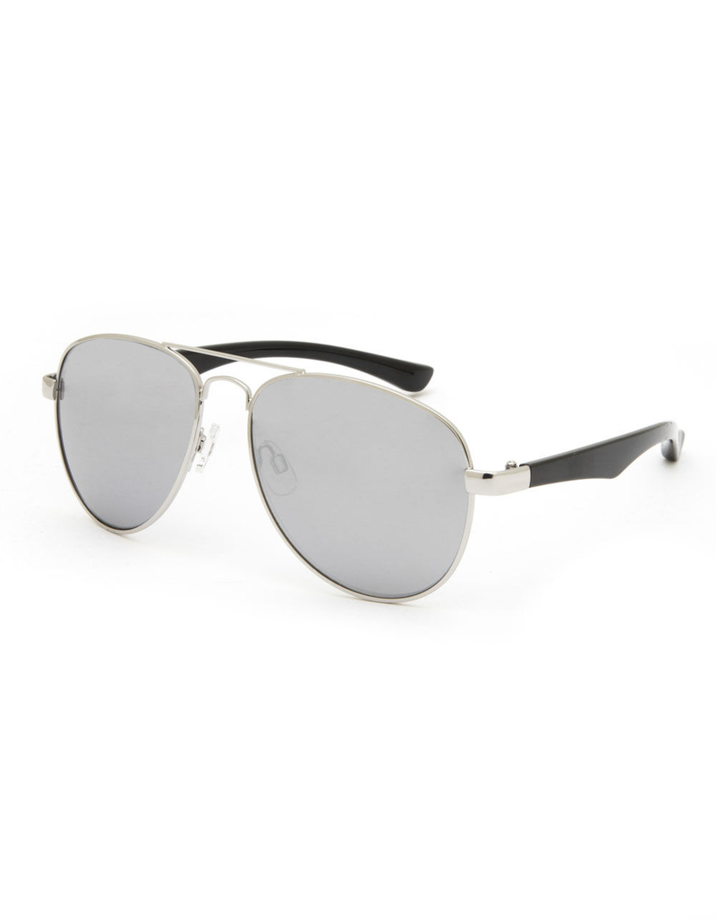 BLUE CROWN Mirror Silver Aviator Sunglasses image number 0