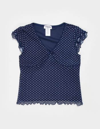 RSQ Girls Polka Dot Mesh Top Alternative Image