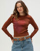 FULL TILT Hibiscus Womens Long Sleeve Baby Tee FULL TILT Hibiscus Womens Long Sleeve Baby Tee