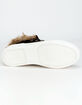 SODA Lace Up Faux Fur Womens Black Sneakers image number 5