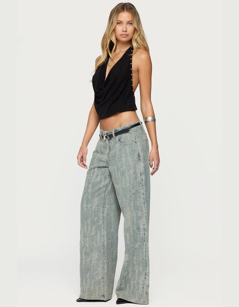 EDIKTED Blaze Distressed Low Rise Jeans image number 2