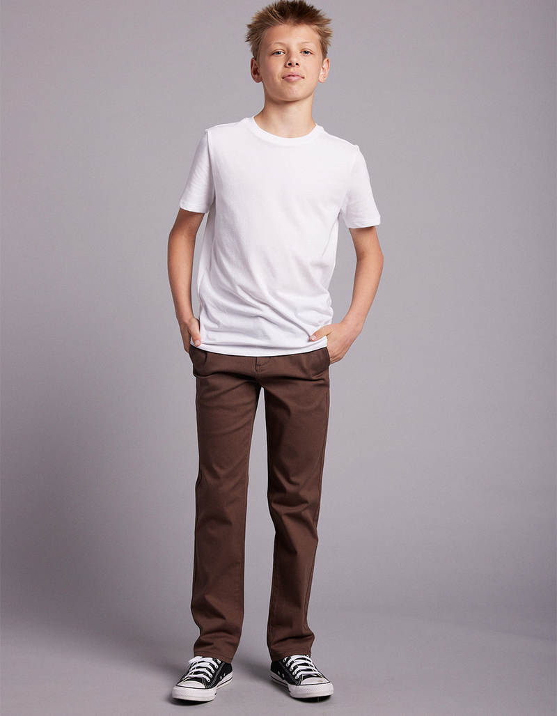 RSQ Boys Slim Dark Brown Chino Pants image number 0