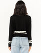FULL CIRCLE TRENDS Cable Knit V Neck Womens Varsity Sweater image number 3