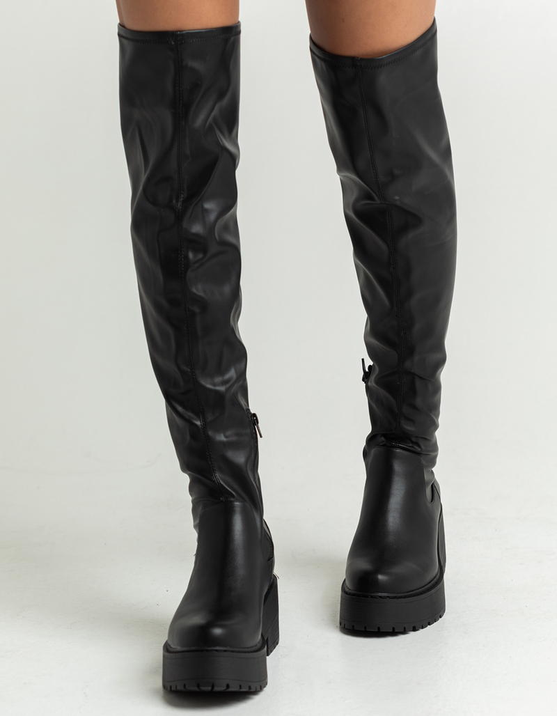 SODA Over The Knee Womens Lug Boots image number 1