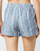 SKY AND SPARROW Stripe Linen Blue Womens Shorts image number 3