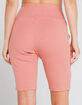 ADIDAS Glitter 3-Stripes Womens Blush Biker Shorts image number 2