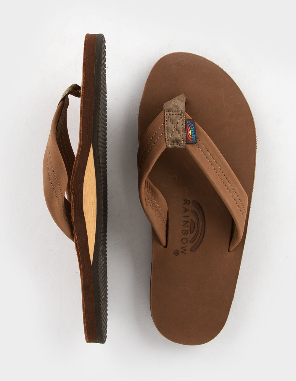 RAINBOW Premier Leather Mens Flip Flops - CAMEL | Tillys