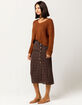 SKY AND SPARROW Open Weave Brown Womens Crop Sweater image number 4