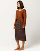 SKY AND SPARROW Open Weave Brown Womens Crop Sweater image number 4