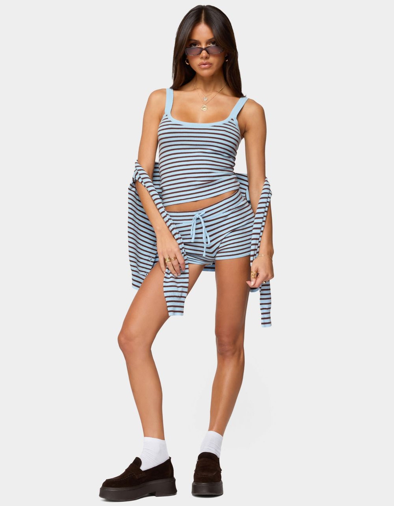 EDIKTED Lillian Striped Knit Shorts image number 4