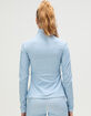 HAPPY CAMP3R Harper Sky Blue Gingham Womens Zip-Up Active Top image number 4