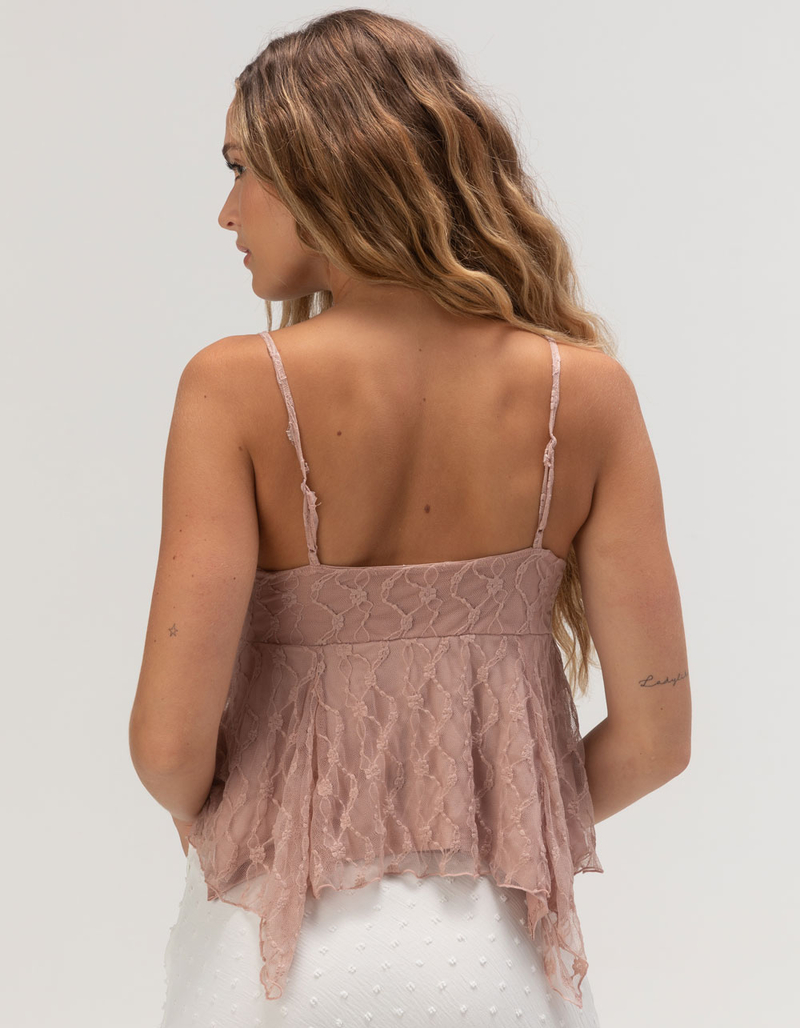 FULL TILT Lace Hanky Hem Womens Cami image number 3