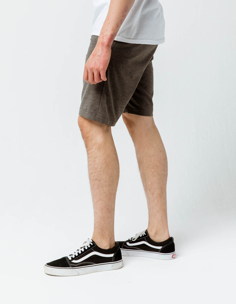 NITROUS BLACK Bronson Heather Black Mens Hybrid Shorts image number 3