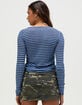 BDG Urban Outfitters Womens Stripe Drawstring Long Sleeve Top image number 4
