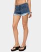 EDIKTED Meshy Studded Denim Micro Shorts image number 2