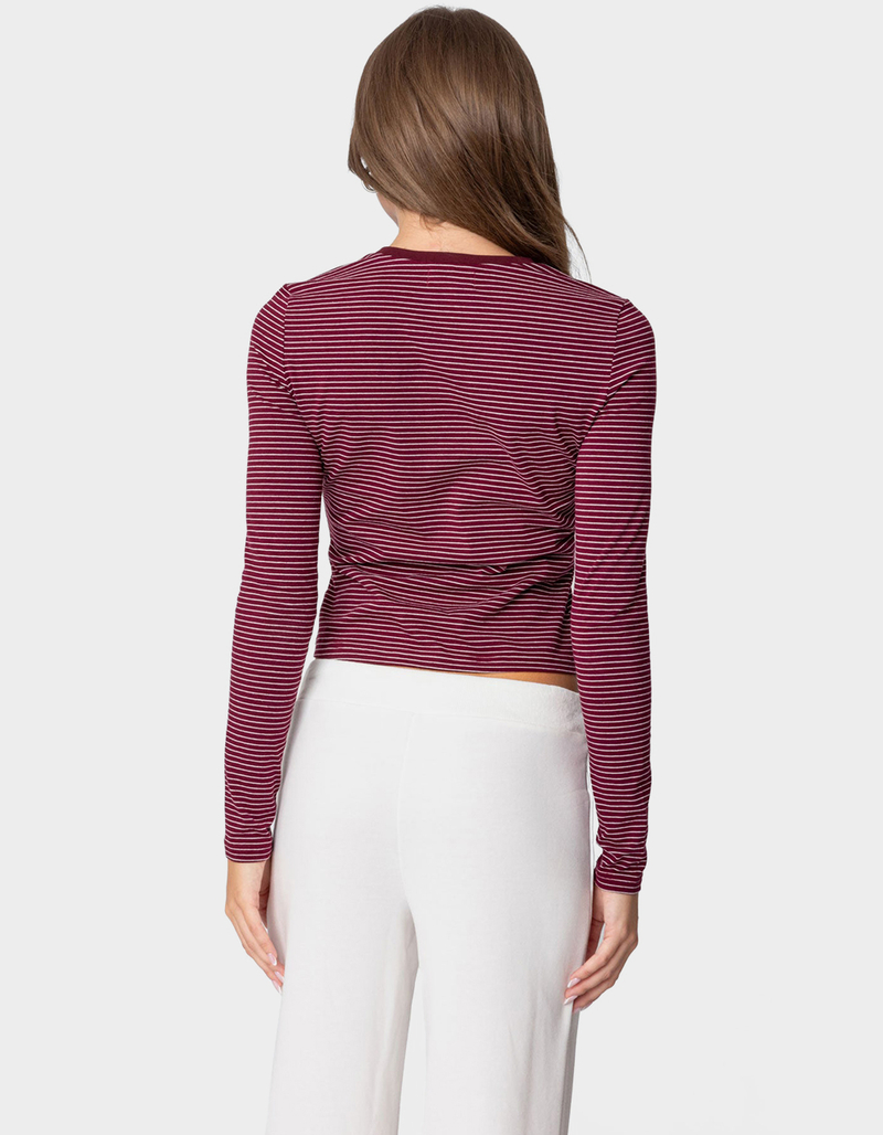 EDIKTED Brianna Striped Long Sleeve Tee image number 4