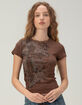 FULL TILT Y2K Rhinestone Womens Baby Tee image number 1